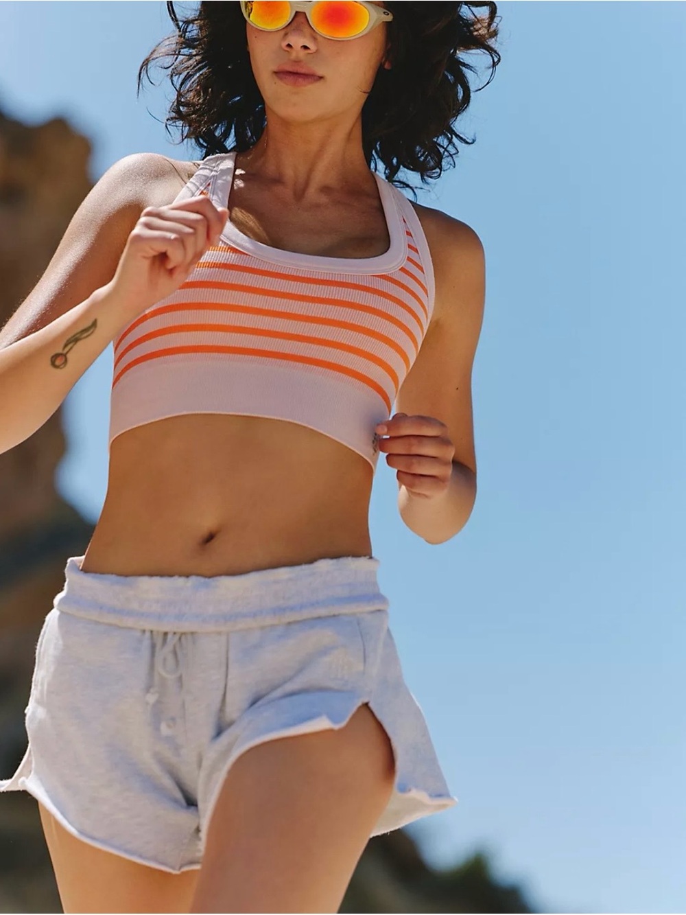 Free People Movement Go To Stripes Sports Bra